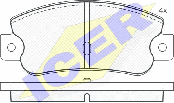 Icer 180490 - Kit de plaquettes de frein, frein à disque cwaw.fr