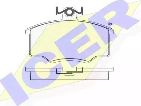 Icer 180448 - Kit de plaquettes de frein, frein à disque cwaw.fr