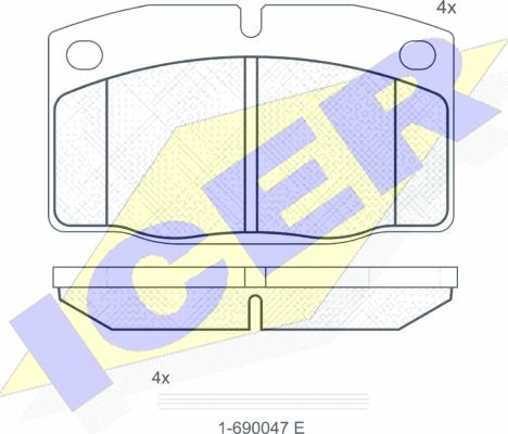 Icer 180454-066 - Kit de plaquettes de frein, frein à disque cwaw.fr