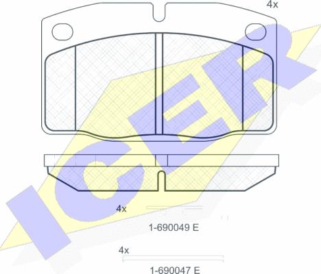 Icer 180454-072 - Kit de plaquettes de frein, frein à disque cwaw.fr