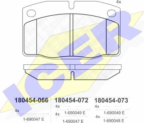 Icer 180454 - Kit de plaquettes de frein, frein à disque cwaw.fr