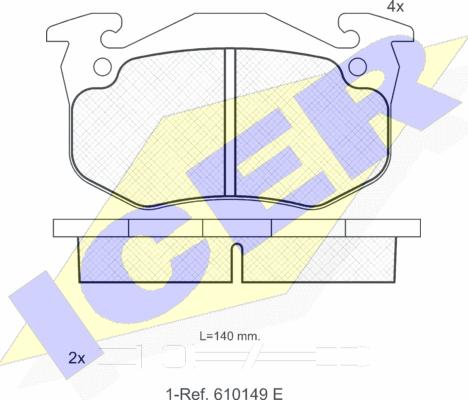 Icer 180457 - Kit de plaquettes de frein, frein à disque cwaw.fr