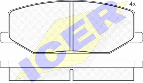 Icer 180468 - Kit de plaquettes de frein, frein à disque cwaw.fr