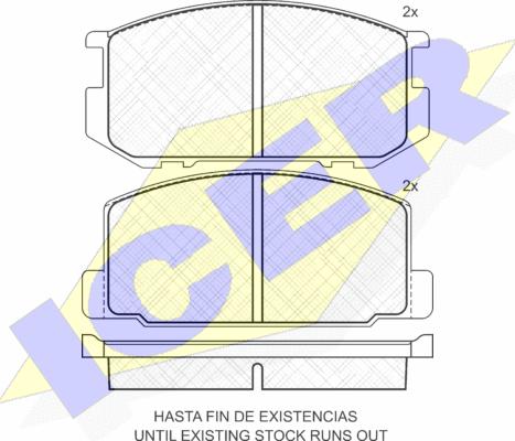 Icer 180463 - Kit de plaquettes de frein, frein à disque cwaw.fr