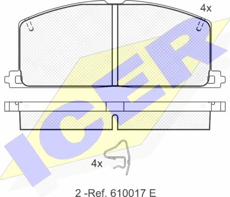 Icer 180462 - Kit de plaquettes de frein, frein à disque cwaw.fr