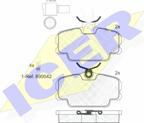 Icer 180419-006 - Kit de plaquettes de frein, frein à disque cwaw.fr