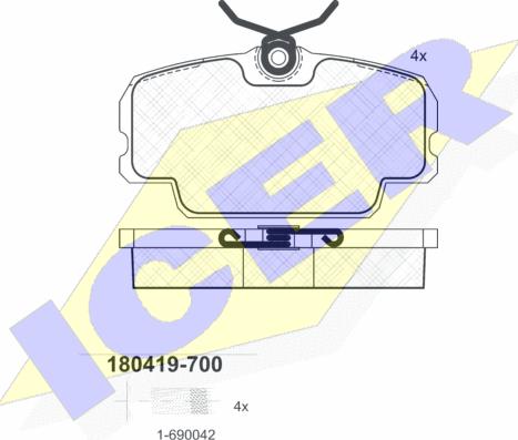 Icer 180419-700 - Kit de plaquettes de frein, frein à disque cwaw.fr