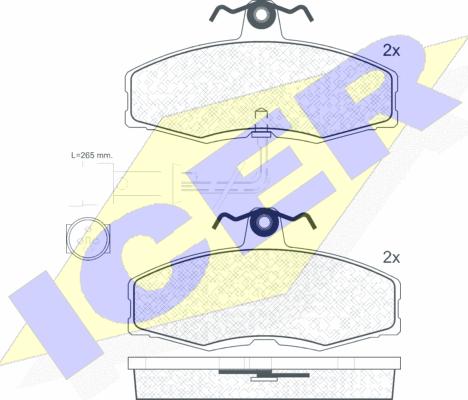 Icer 180414 - Kit de plaquettes de frein, frein à disque cwaw.fr