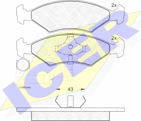 Icer 180410 - Kit de plaquettes de frein, frein à disque cwaw.fr