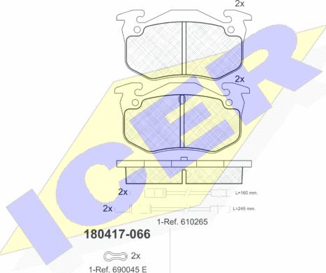 Icer 180417 - Kit de plaquettes de frein, frein à disque cwaw.fr