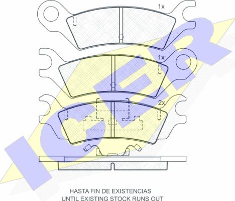 Icer 180438 - Kit de plaquettes de frein, frein à disque cwaw.fr