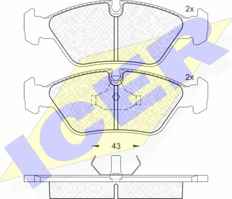 Icer 180423 - Kit de plaquettes de frein, frein à disque cwaw.fr