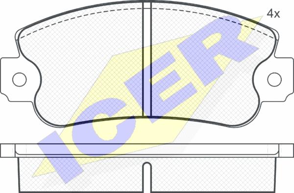 Icer 180474 - Kit de plaquettes de frein, frein à disque cwaw.fr