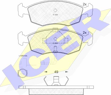 Icer 180475 - Kit de plaquettes de frein, frein à disque cwaw.fr