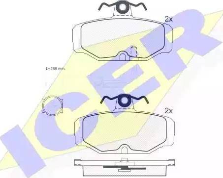 Icer 180598 - Kit de plaquettes de frein, frein à disque cwaw.fr