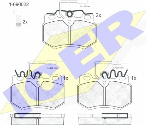 Icer 180553-203 - Kit de plaquettes de frein, frein à disque cwaw.fr