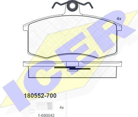 Icer 180552-700 - Kit de plaquettes de frein, frein à disque cwaw.fr