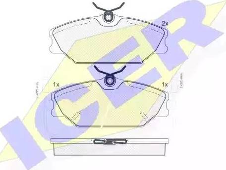 Icer 180557 - Kit de plaquettes de frein, frein à disque cwaw.fr