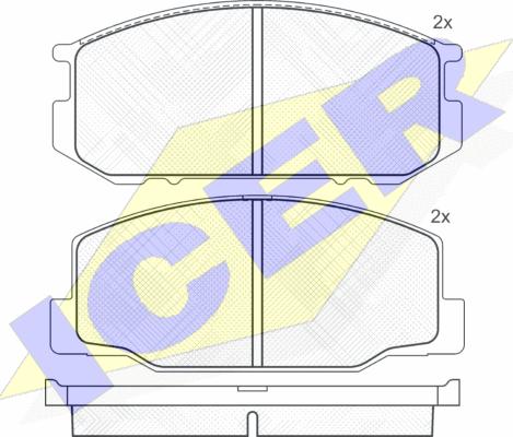 Icer 180500 - Kit de plaquettes de frein, frein à disque cwaw.fr