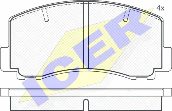 Icer 180502 - Kit de plaquettes de frein, frein à disque cwaw.fr