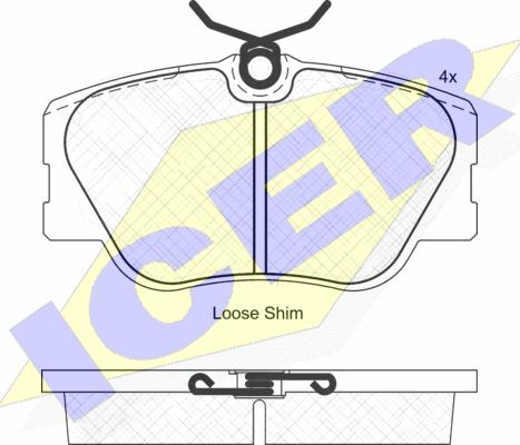 Icer 180510-400 - Kit de plaquettes de frein, frein à disque cwaw.fr