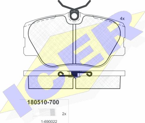 Icer 180510-700 - Kit de plaquettes de frein, frein à disque cwaw.fr