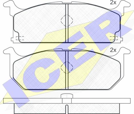 Icer 180586 - Kit de plaquettes de frein, frein à disque cwaw.fr