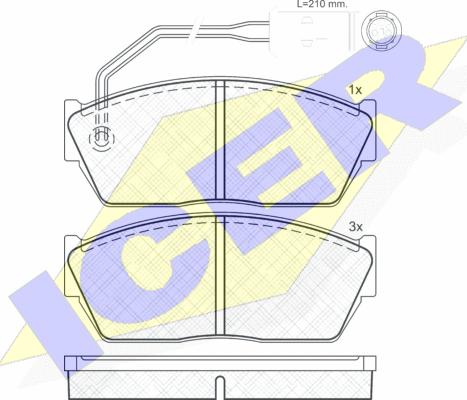 Icer 180536 - Kit de plaquettes de frein, frein à disque cwaw.fr