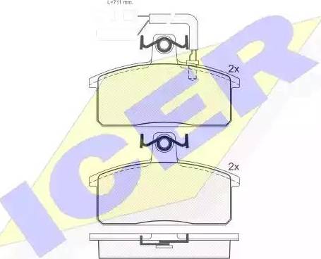 Icer 180531 - Kit de plaquettes de frein, frein à disque cwaw.fr