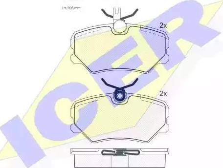 Icer 180696 - Kit de plaquettes de frein, frein à disque cwaw.fr