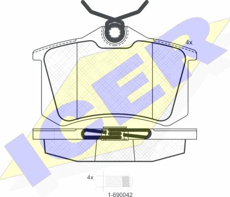 Icer 180697-700 - Kit de plaquettes de frein, frein à disque cwaw.fr