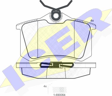 Icer 180697-703 - Kit de plaquettes de frein, frein à disque cwaw.fr