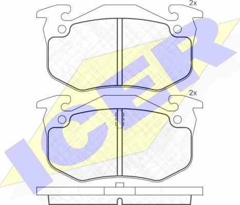 Icer 180649 - Kit de plaquettes de frein, frein à disque cwaw.fr