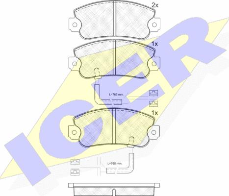 Icer 180658 - Kit de plaquettes de frein, frein à disque cwaw.fr