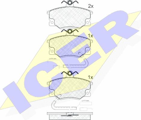 Icer 180660 - Kit de plaquettes de frein, frein à disque cwaw.fr