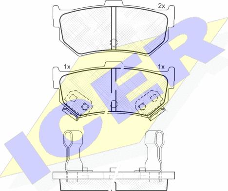 Icer 180600 - Kit de plaquettes de frein, frein à disque cwaw.fr