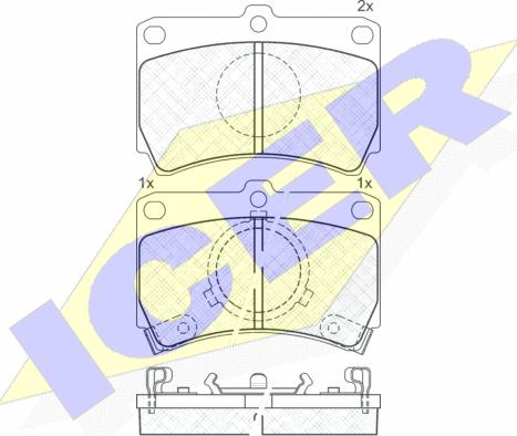 Icer 180611 - Kit de plaquettes de frein, frein à disque cwaw.fr