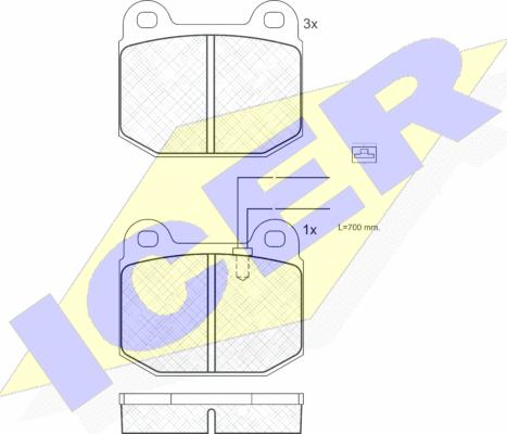 Icer 180627 - Kit de plaquettes de frein, frein à disque cwaw.fr