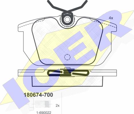 Icer 180674-700 - Kit de plaquettes de frein, frein à disque cwaw.fr