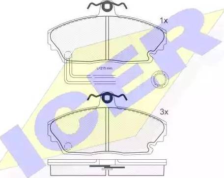 Icer 180676 - Kit de plaquettes de frein, frein à disque cwaw.fr