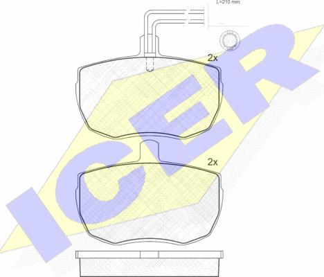 Icer 180671 - Kit de plaquettes de frein, frein à disque cwaw.fr