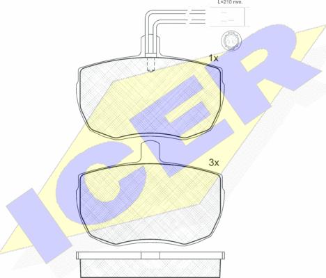 Icer 180672 - Kit de plaquettes de frein, frein à disque cwaw.fr