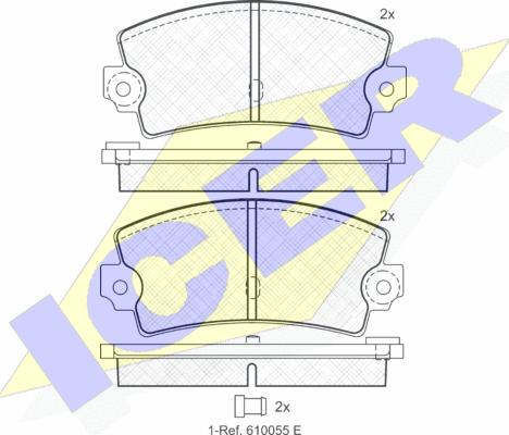 Icer 180098 - Kit de plaquettes de frein, frein à disque cwaw.fr