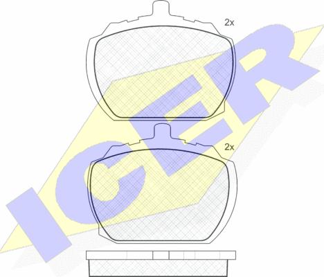 Icer 180092 - Kit de plaquettes de frein, frein à disque cwaw.fr