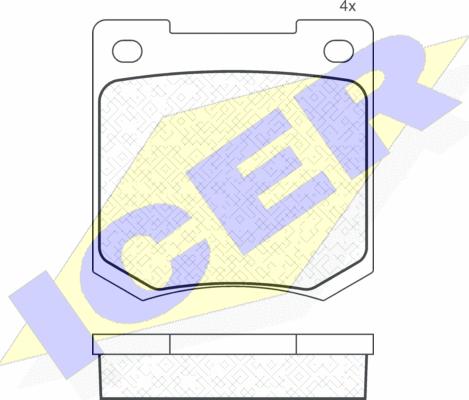 Icer 180044 - Kit de plaquettes de frein, frein à disque cwaw.fr