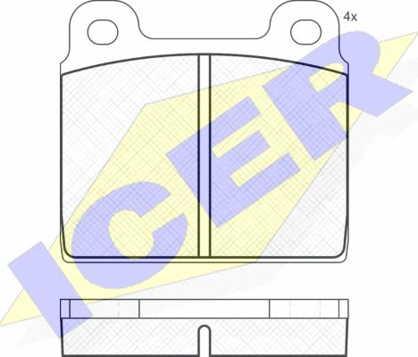 Icer 180020 - Kit de plaquettes de frein, frein à disque cwaw.fr