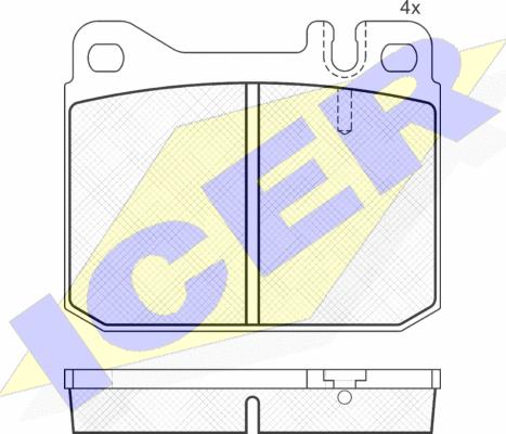 Icer 180197 - Kit de plaquettes de frein, frein à disque cwaw.fr