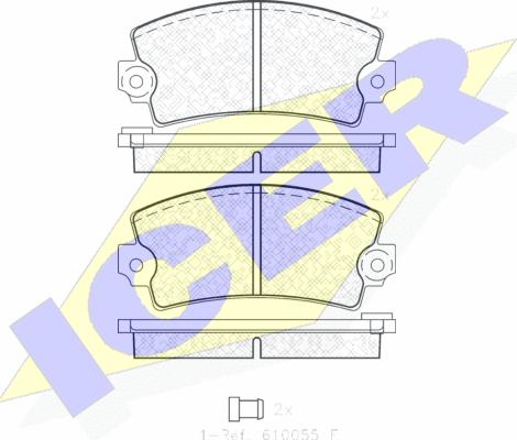 Icer 180102 - Kit de plaquettes de frein, frein à disque cwaw.fr