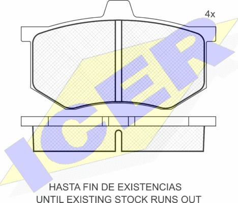 Icer 180184 - Kit de plaquettes de frein, frein à disque cwaw.fr