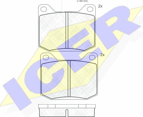 Icer 180120 - Kit de plaquettes de frein, frein à disque cwaw.fr